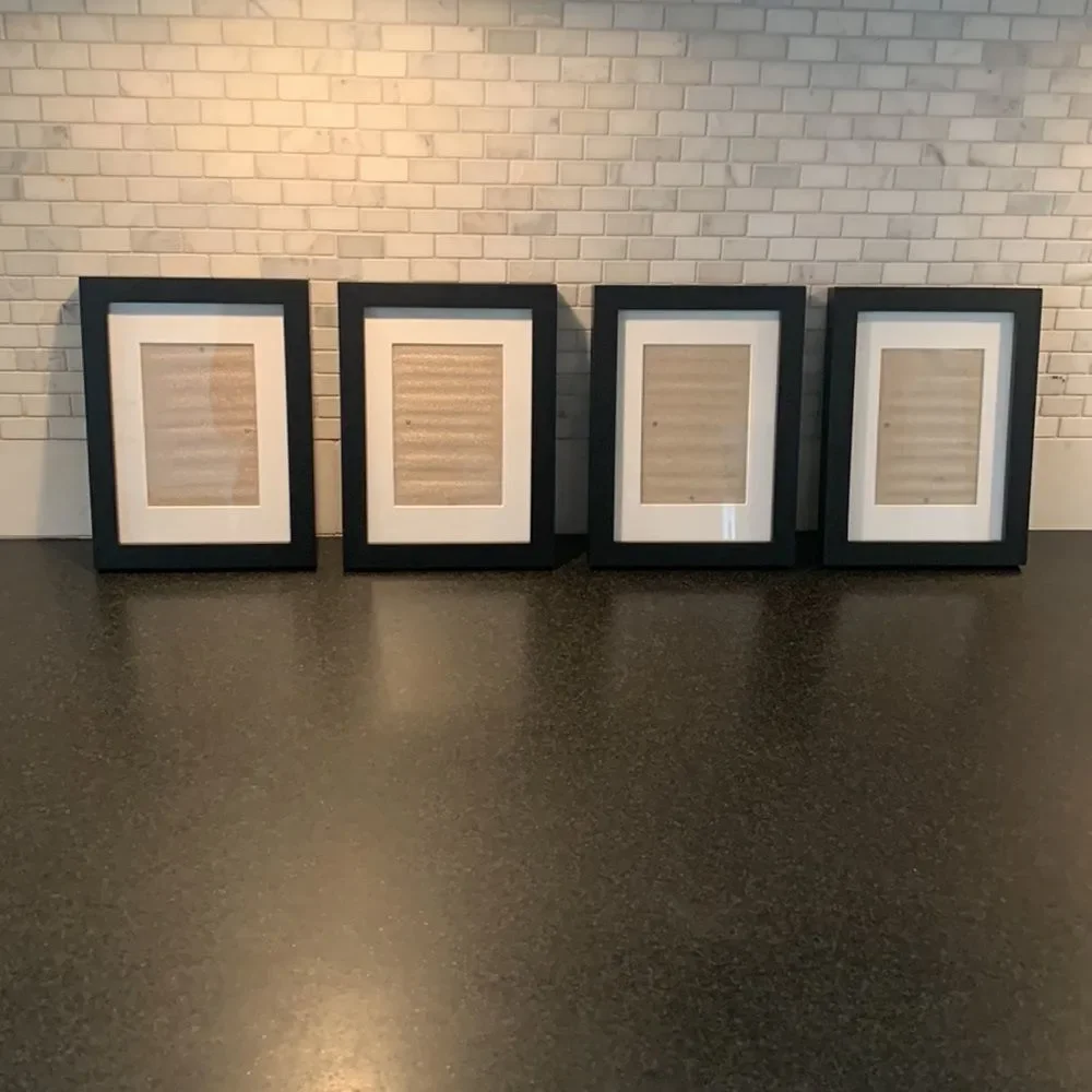 Set of 4 Black Wood Gallery Frames – 5x7 or 4x6 Modern Minimalist Display